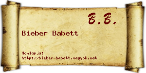 Bieber Babett névjegykártya